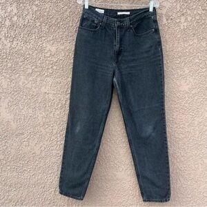 Levi's 80s Vintage Big E Iconic Mom Jeans Women's 29 Black Wash Straight‎ Leg
